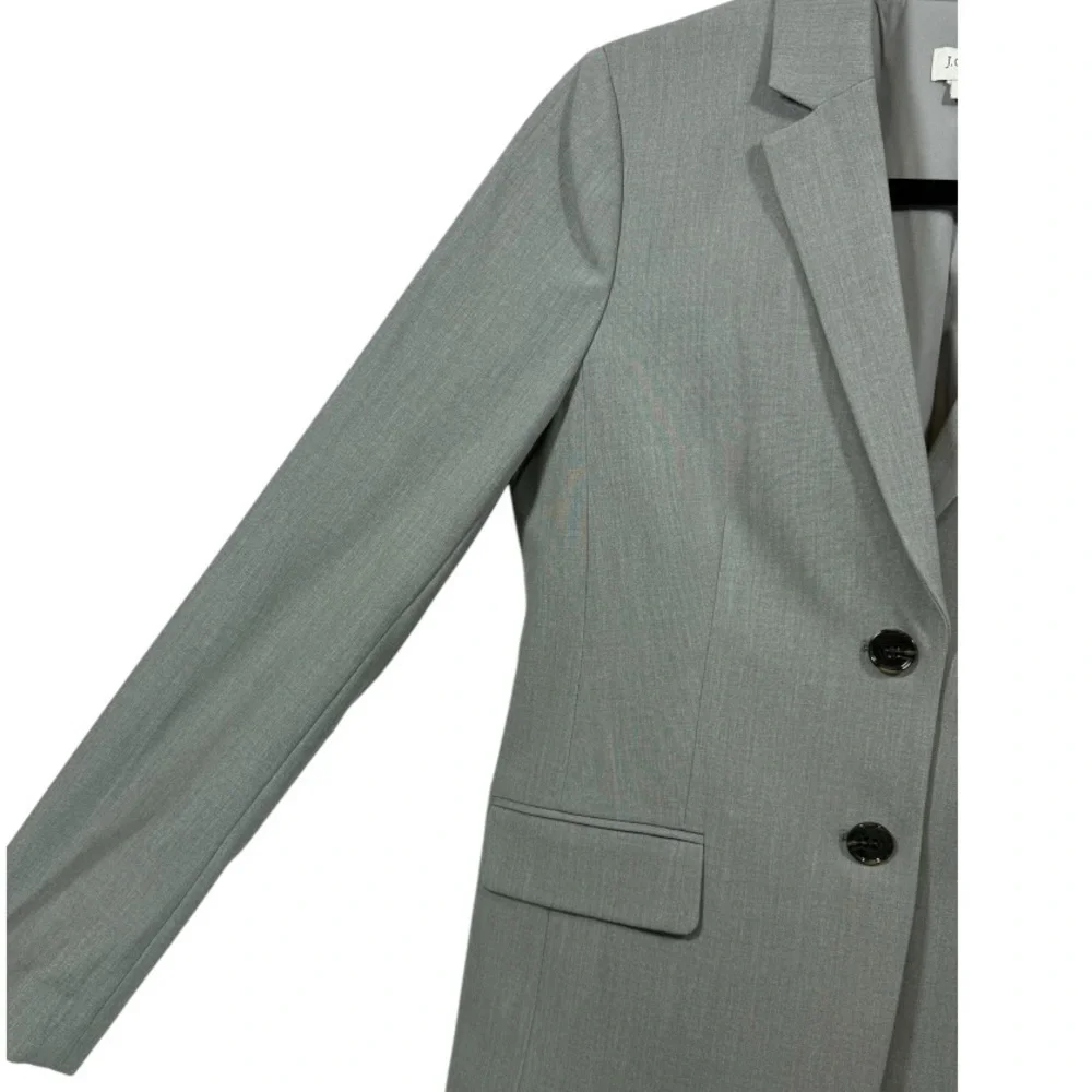 J. Crew Womens Gray Classic Two Button ‎ Blazer Jacket Size 4 Business Career